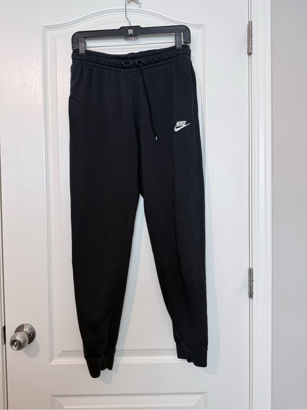 Nike Black Mens Joggers with White Swoosh